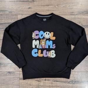 Bluey Medium Black Sweatshirt Bluey's Mom Heeler Cool Mom's Club Unisex Like New